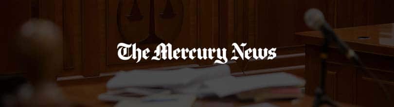 Courtroom photo with the Mercury News logo on top