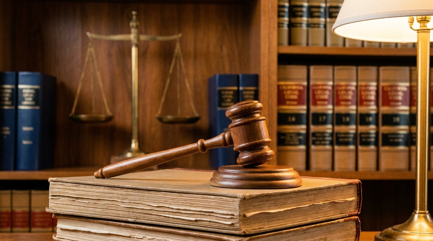 Gavel on legal documents illustrating California PC 29805 firearm restrictions after a domestic violence conviction in Alameda County
